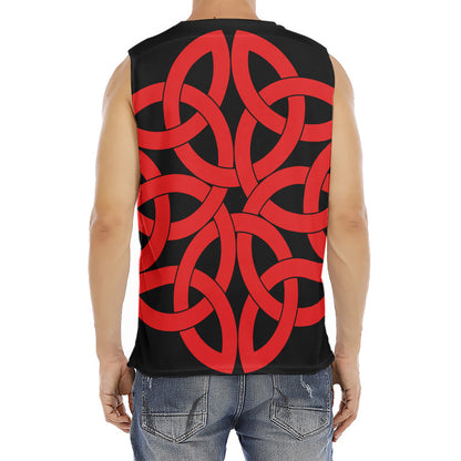 Red Celtic Knot Print Men's Fitness Tank Top