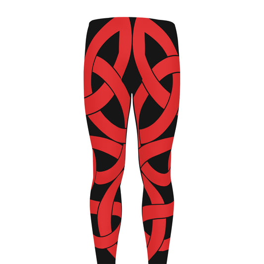 Red Celtic Knot Print Men's leggings