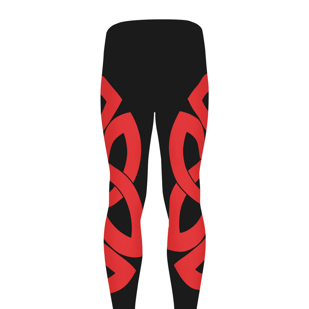Red Celtic Knot Print Men's leggings