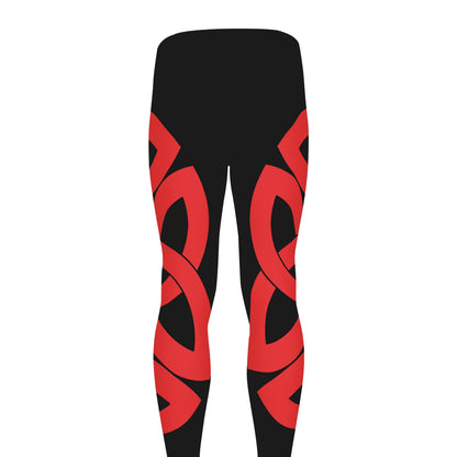 Red Celtic Knot Print Men's leggings