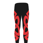 Red Celtic Knot Print Men's leggings