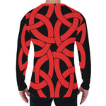 Red Celtic Knot Print Men's Long Sleeve T-Shirt