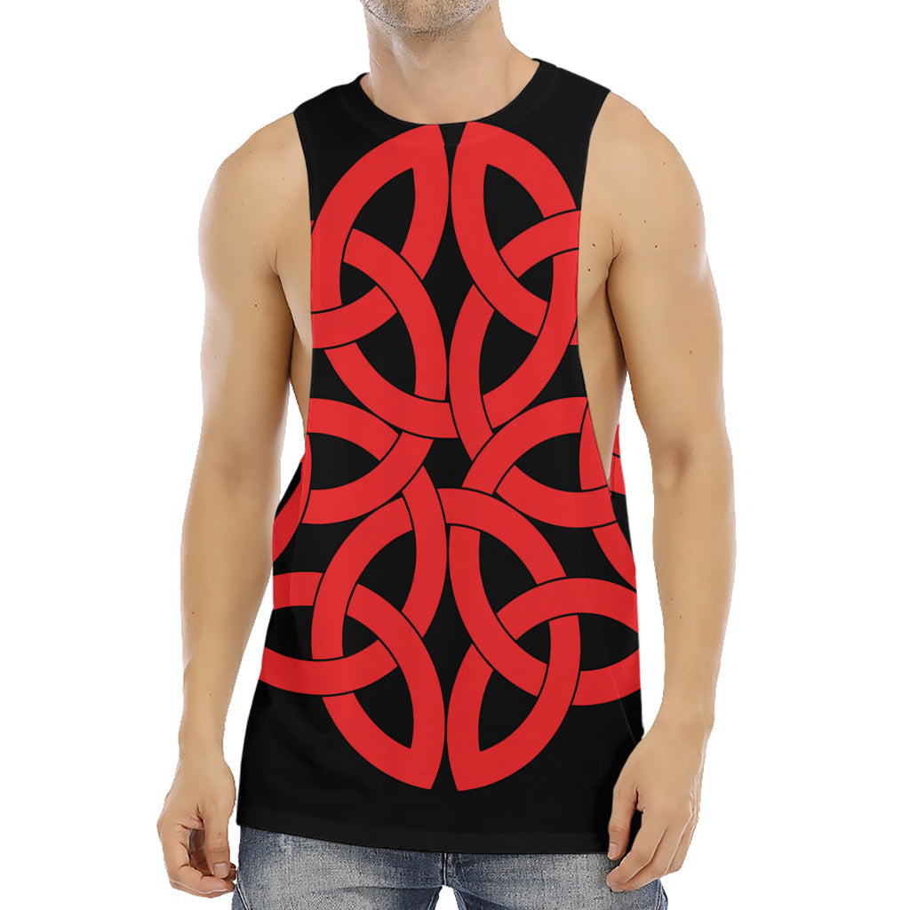Red Celtic Knot Print Men's Muscle Tank Top