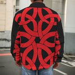 Red Celtic Knot Print Men's Shirt Jacket