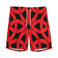 Red Celtic Knot Print Men's Athletic Shorts