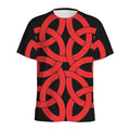 Red Celtic Knot Print Men's Athletic T-Shirt