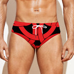 Red Celtic Knot Print Men's Swim Briefs
