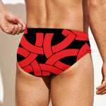 Red Celtic Knot Print Men's Swim Briefs