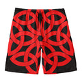 Red Celtic Knot Print Men's Swim Trunks
