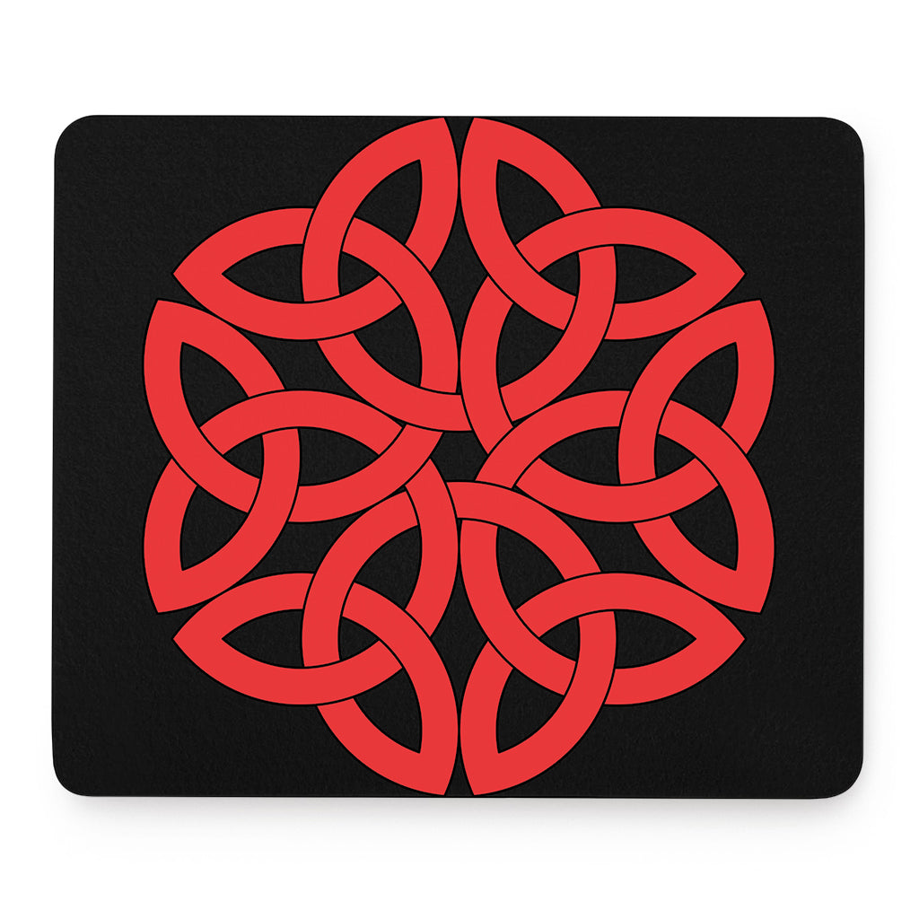 Red Celtic Knot Print Mouse Pad