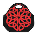 Red Celtic Knot Print Neoprene Lunch Bag