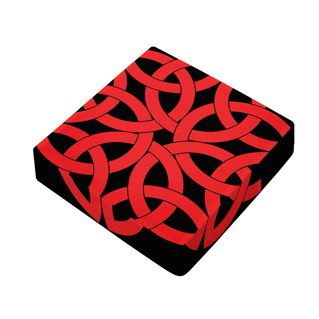 Red Celtic Knot Print Outdoor Seat Cushion Cover