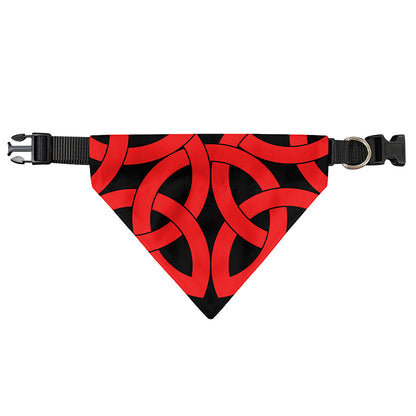Red Celtic Knot Print Over The Collar Dog Bandana