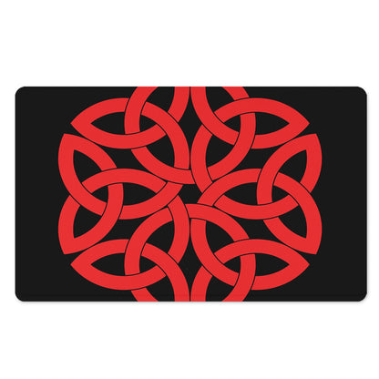 Red Celtic Knot Print Polyester Doormat