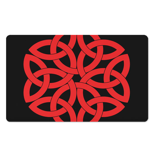 Red Celtic Knot Print Polyester Doormat
