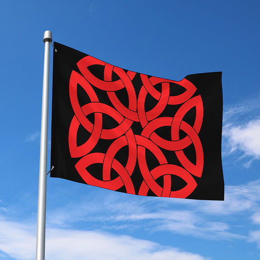 Red Celtic Knot Print Polyester Flag