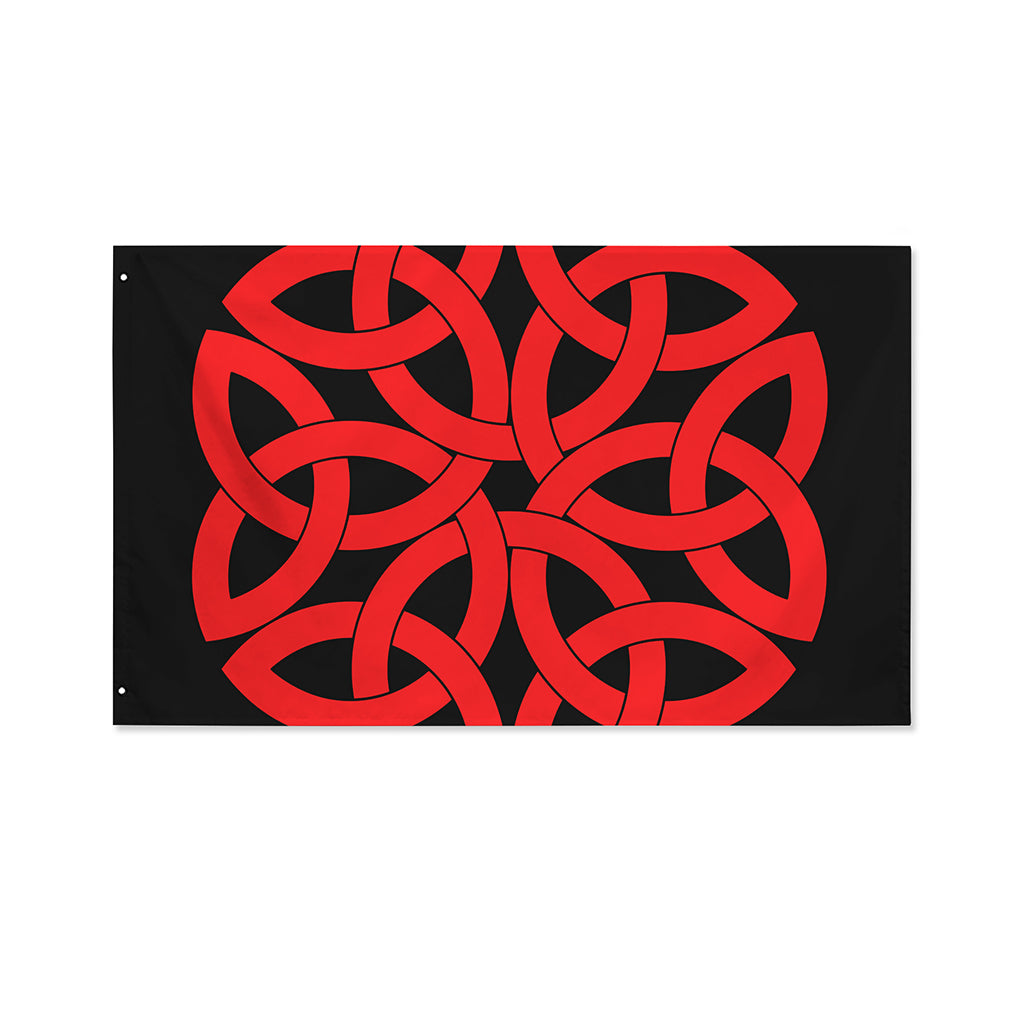 Red Celtic Knot Print Polyester Flag