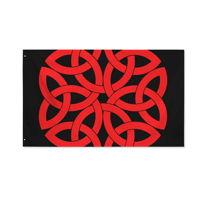 Red Celtic Knot Print Polyester Flag