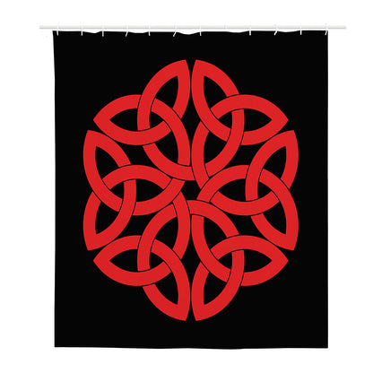 Red Celtic Knot Print Polyester Shower Curtain