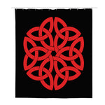 Red Celtic Knot Print Polyester Shower Curtain