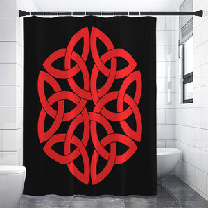 Red Celtic Knot Print Premium Shower Curtain