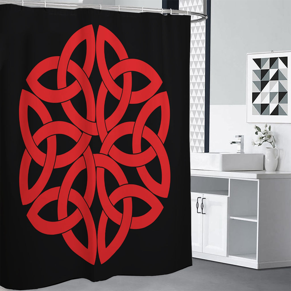 Red Celtic Knot Print Premium Shower Curtain