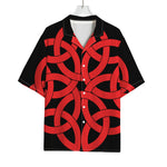 Red Celtic Knot Print Rayon Hawaiian Shirt
