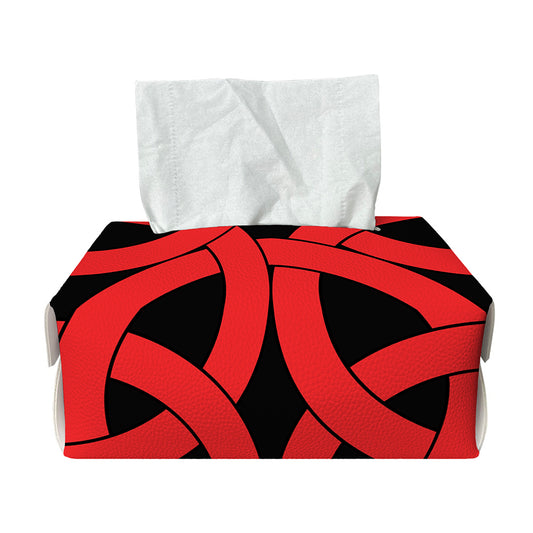 Red Celtic Knot Print Rectangle Tissue Box Cover