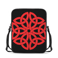 Red Celtic Knot Print Rectangular Crossbody Bag
