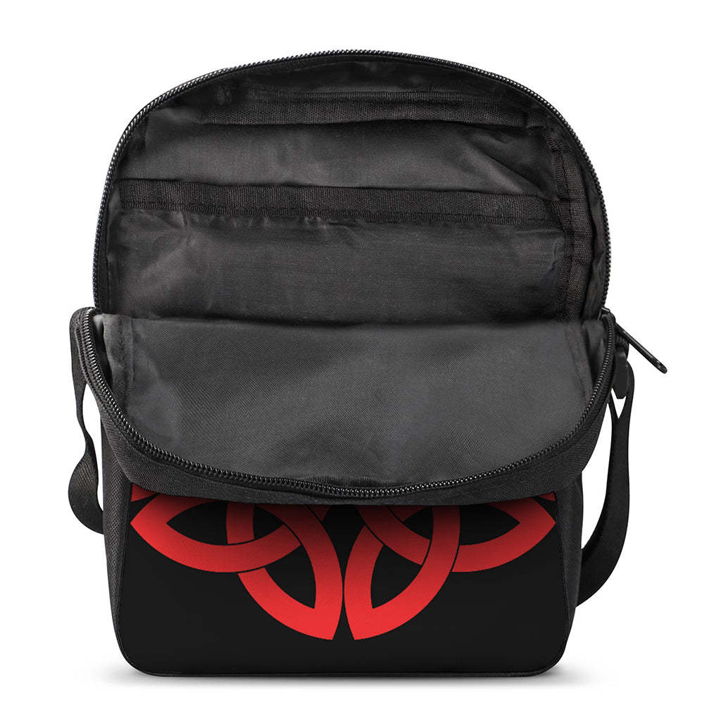 Red Celtic Knot Print Rectangular Crossbody Bag