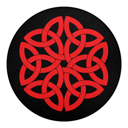 Red Celtic Knot Print Round Blanket
