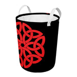Red Celtic Knot Print Round Laundry Basket
