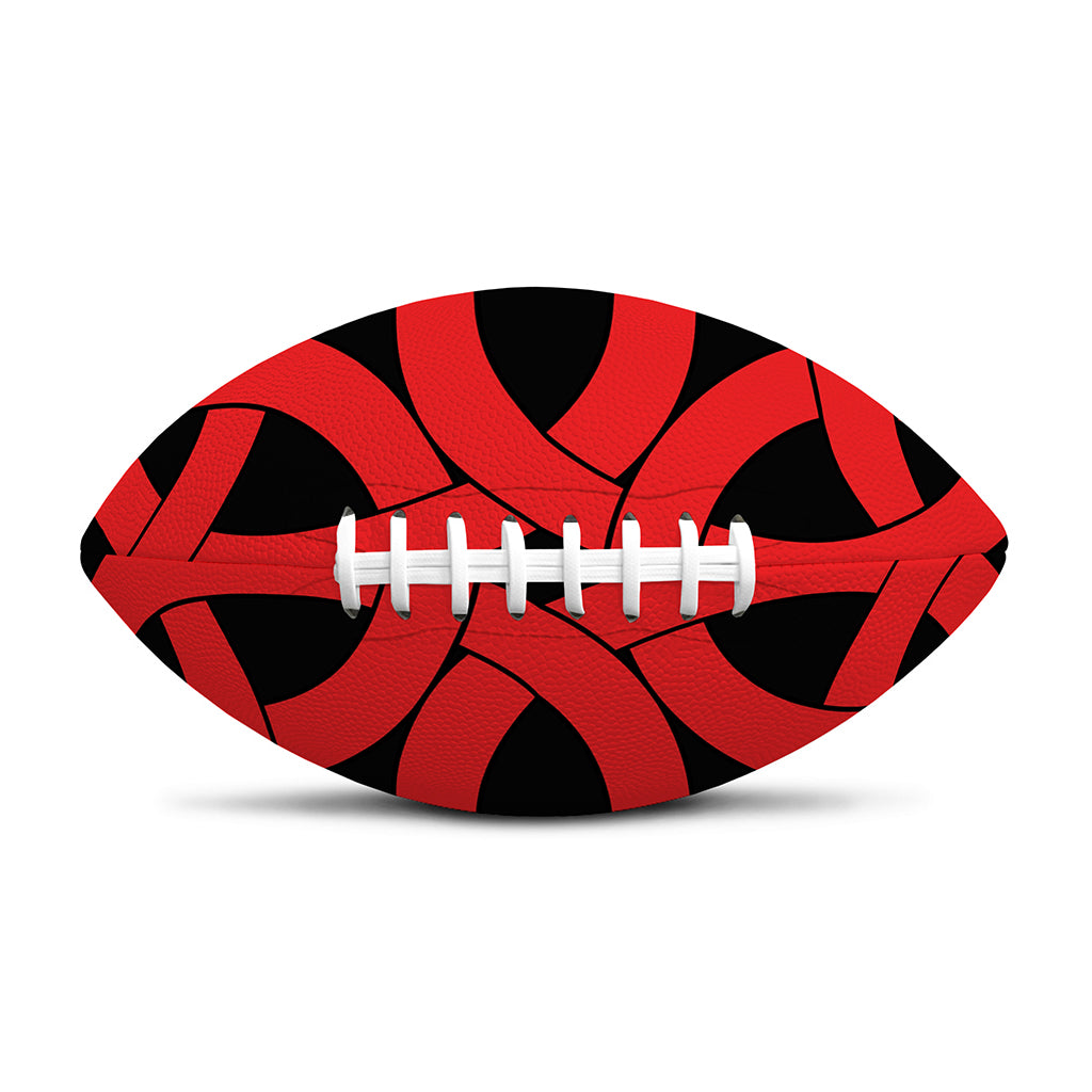 Red Celtic Knot Print Rugby Ball