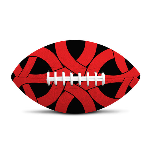 Red Celtic Knot Print Rugby Ball