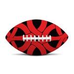 Red Celtic Knot Print Rugby Ball