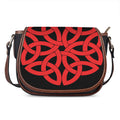 Red Celtic Knot Print Saddle Bag