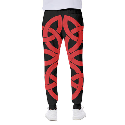 Red Celtic Knot Print Scuba Joggers