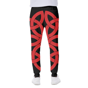 Red Celtic Knot Print Scuba Joggers