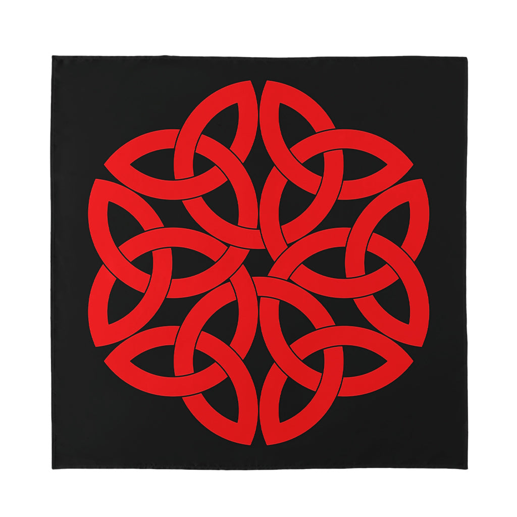 Red Celtic Knot Print Silk Bandana