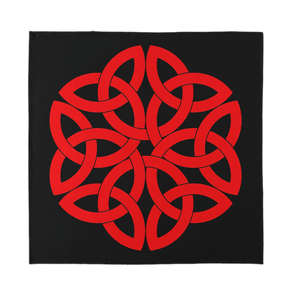 Red Celtic Knot Print Silk Bandana