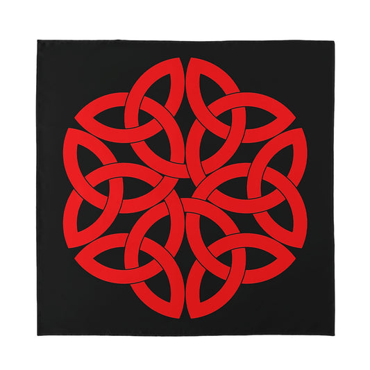 Red Celtic Knot Print Silk Bandana