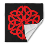 Red Celtic Knot Print Silk Bandana