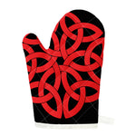 Red Celtic Knot Print Single Oven Mitt