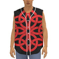 Red Celtic Knot Print Sleeveless Baseball Jersey