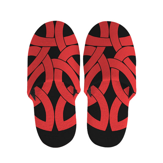 Red Celtic Knot Print Slippers