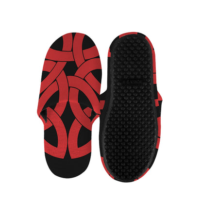 Red Celtic Knot Print Slippers