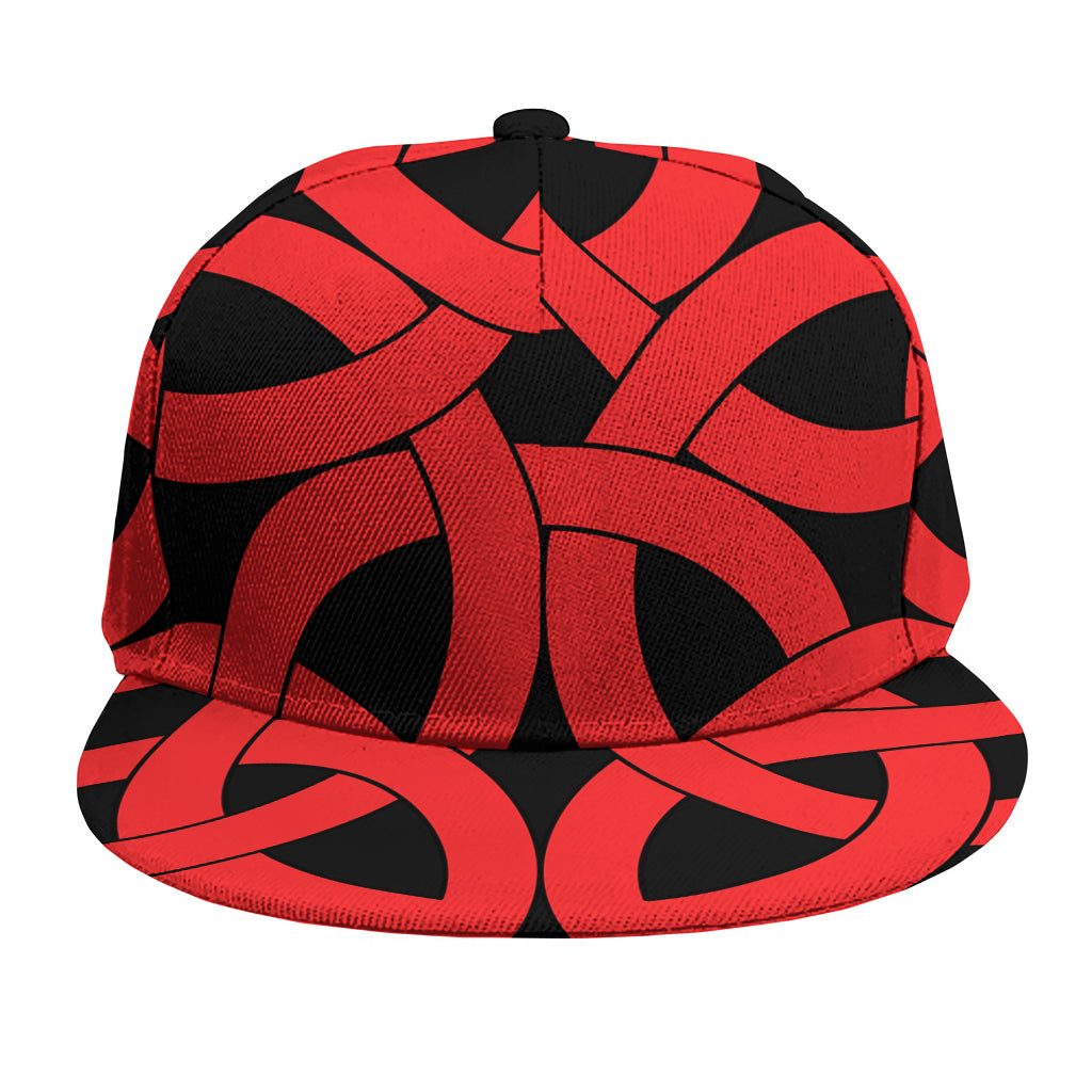 Red Celtic Knot Print Snapback Cap