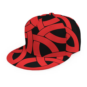 Red Celtic Knot Print Snapback Cap