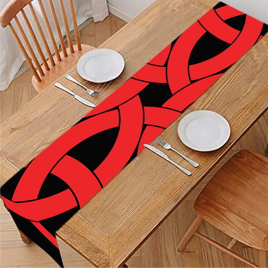 Red Celtic Knot Print Table Runner