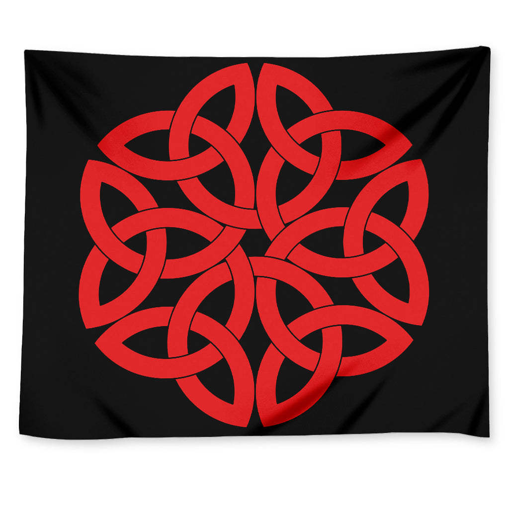 Red Celtic Knot Print Tapestry
